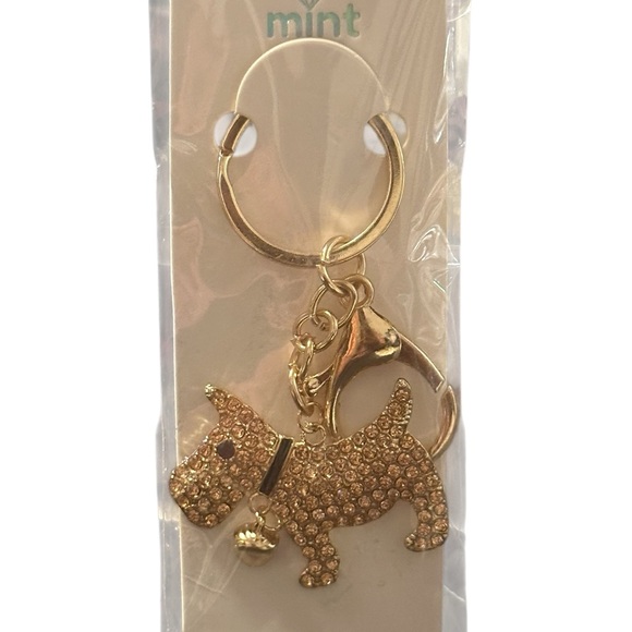Mint Gold and Teal Dog Keychain - Picture 6 of 7